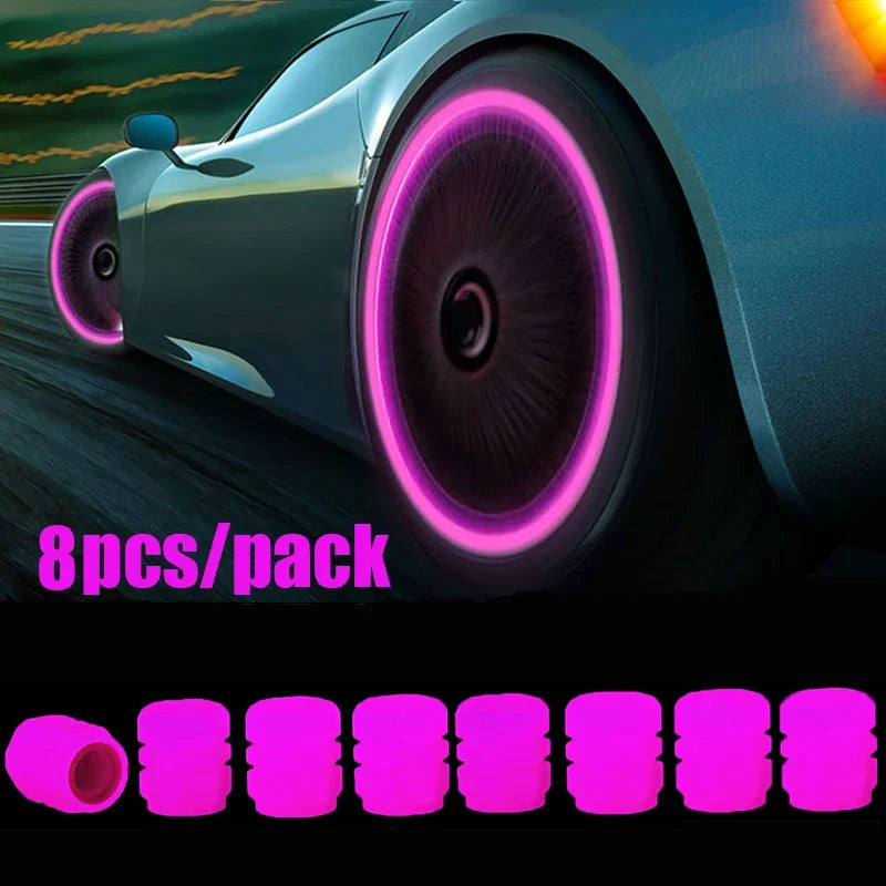 Glow-in-the-Dark Tyre Valve Caps