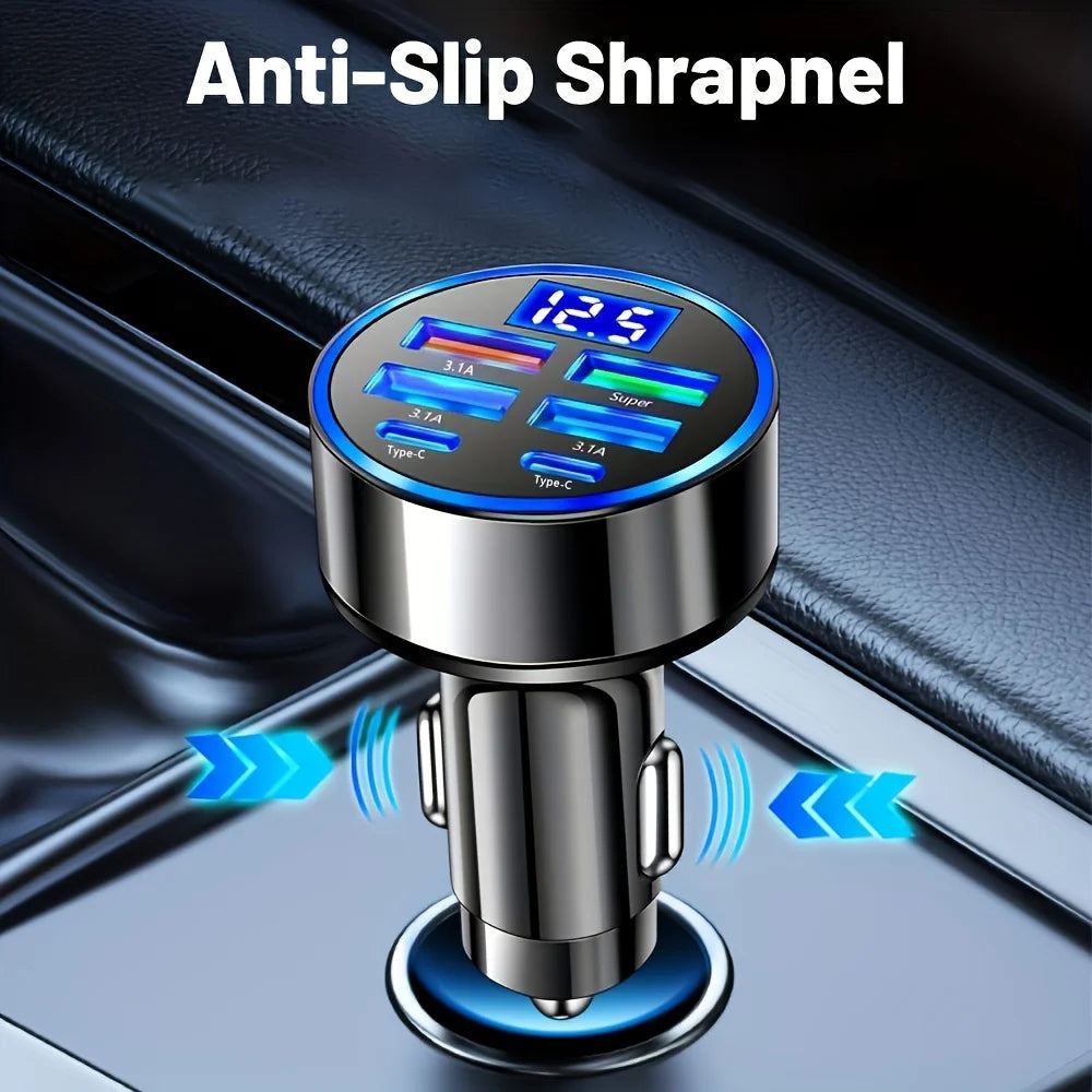 6-Port USB-C & USB Fast Car Charger