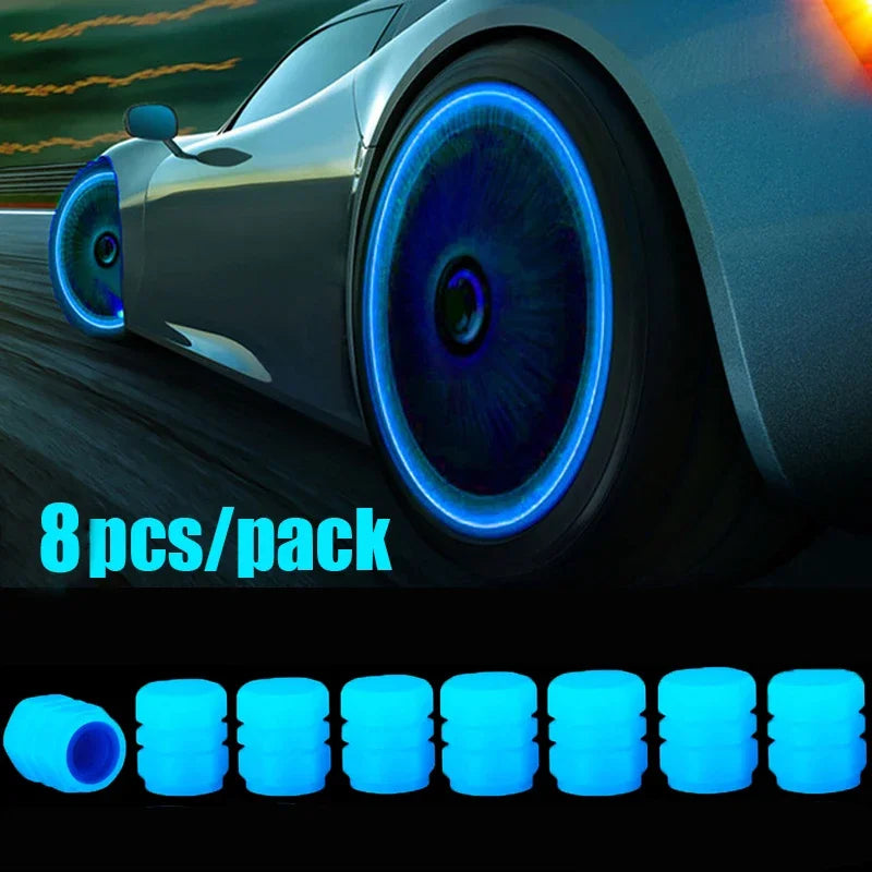 Glow-in-the-Dark Tyre Valve Caps