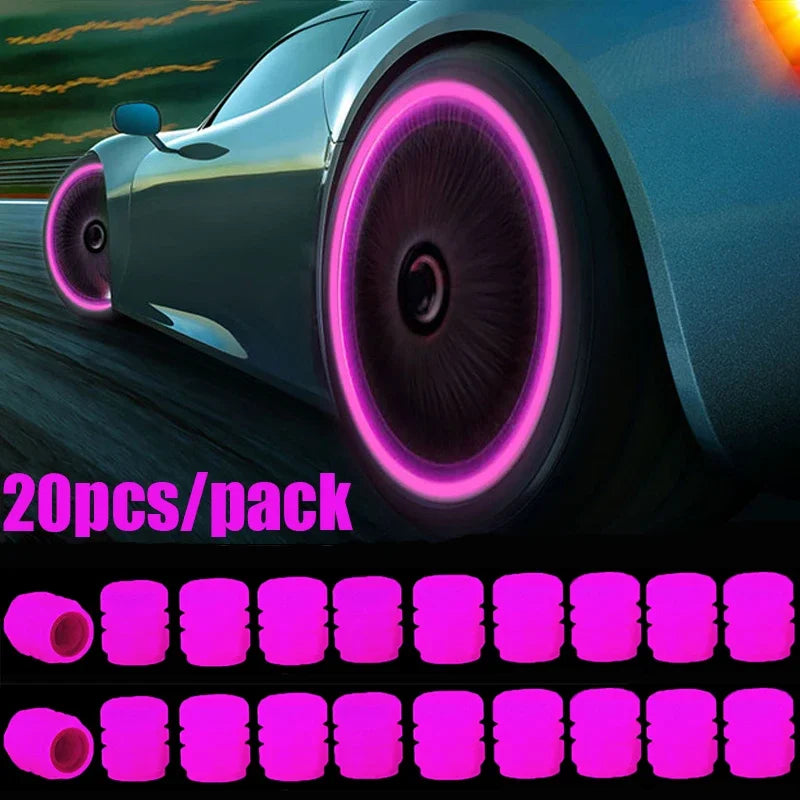 Glow-in-the-Dark Tyre Valve Caps