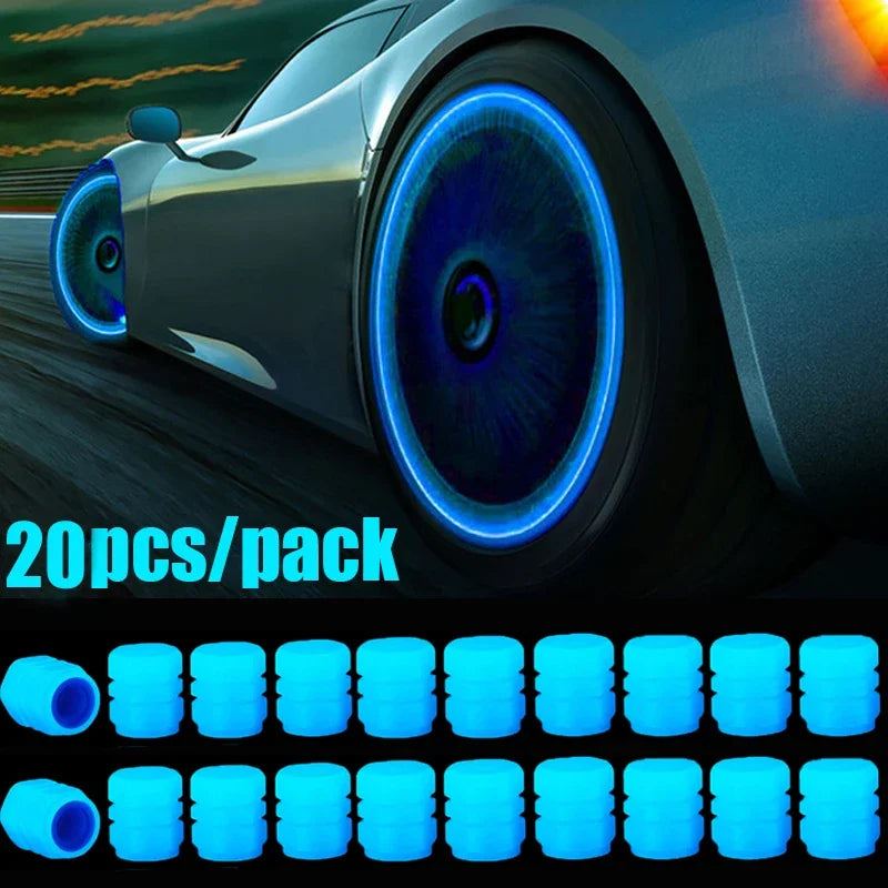 Glow-in-the-Dark Tyre Valve Caps