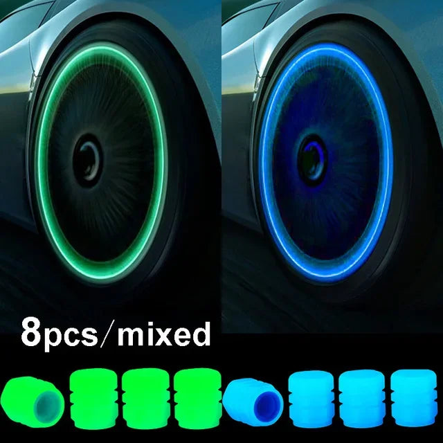Glow-in-the-Dark Tyre Valve Caps