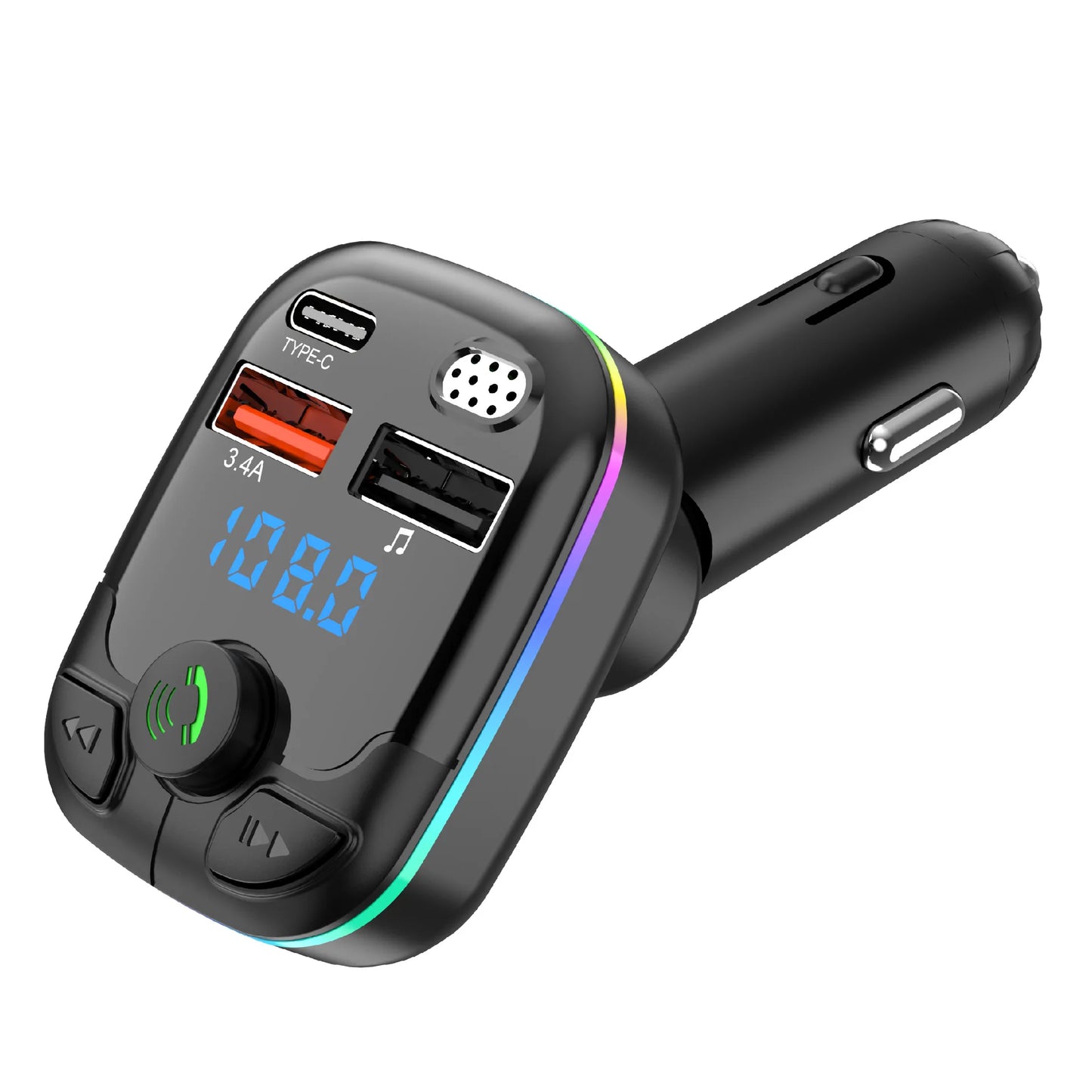 Bluetooth FM Transmitter & Fast Car Charger