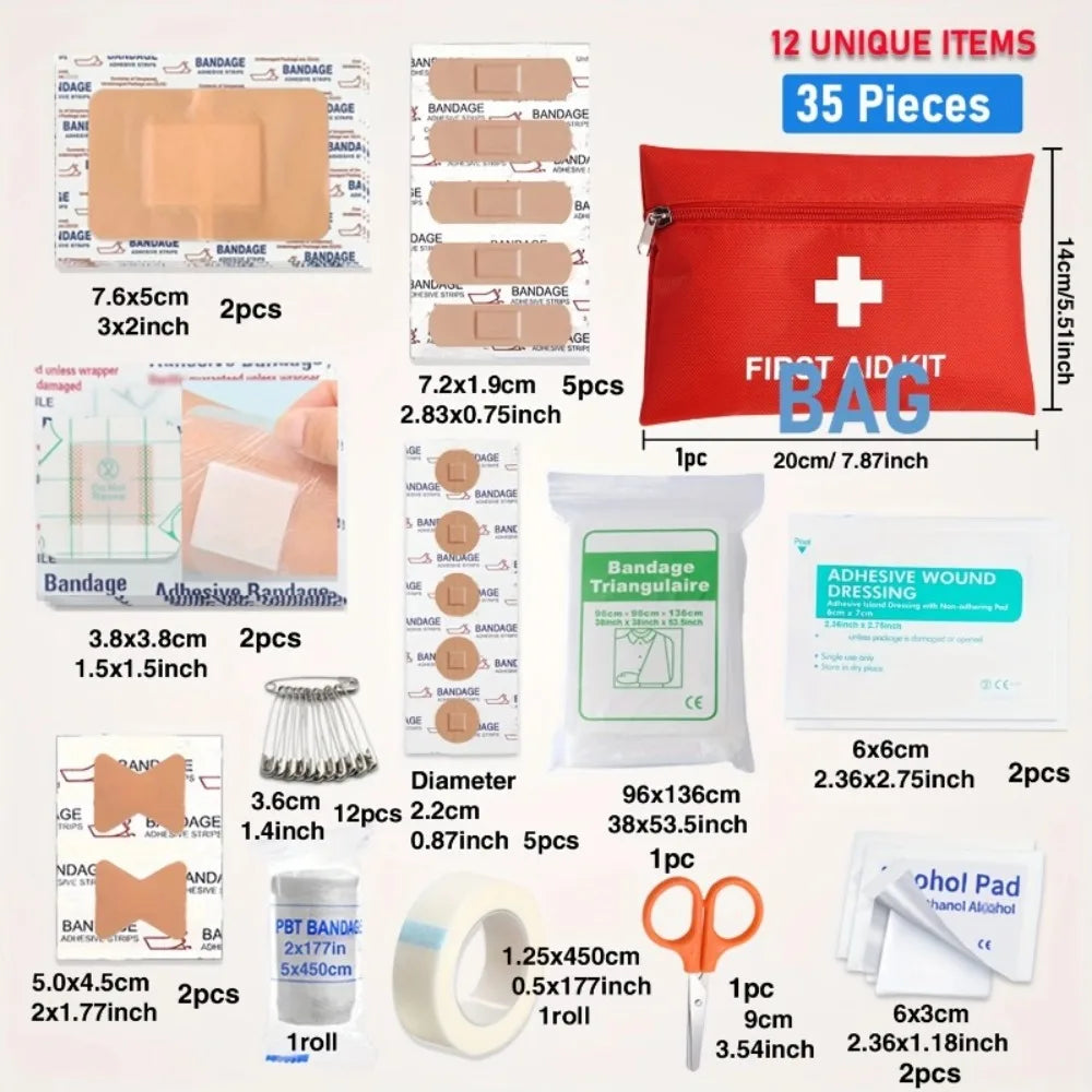 35-Piece Emergency Car First Aid Kit