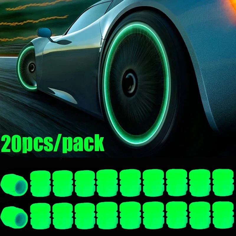 Glow-in-the-Dark Tyre Valve Caps