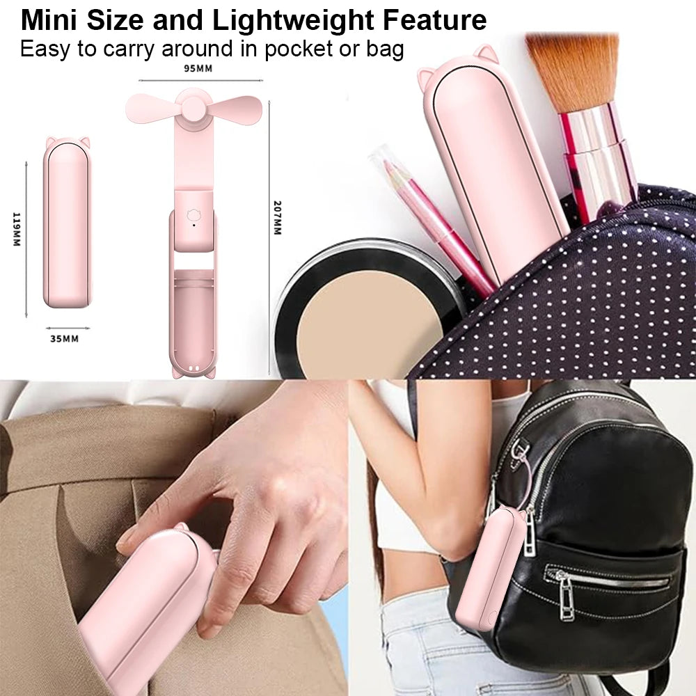 Portable USB Rechargeable Handheld Fan
