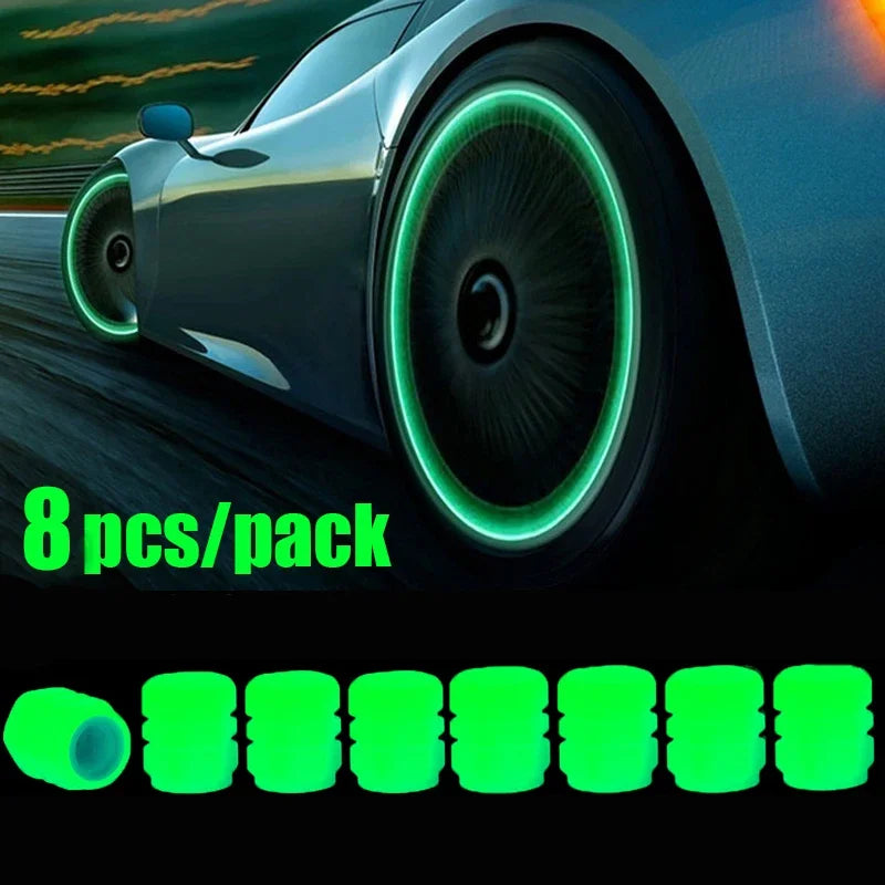 Glow-in-the-Dark Tyre Valve Caps