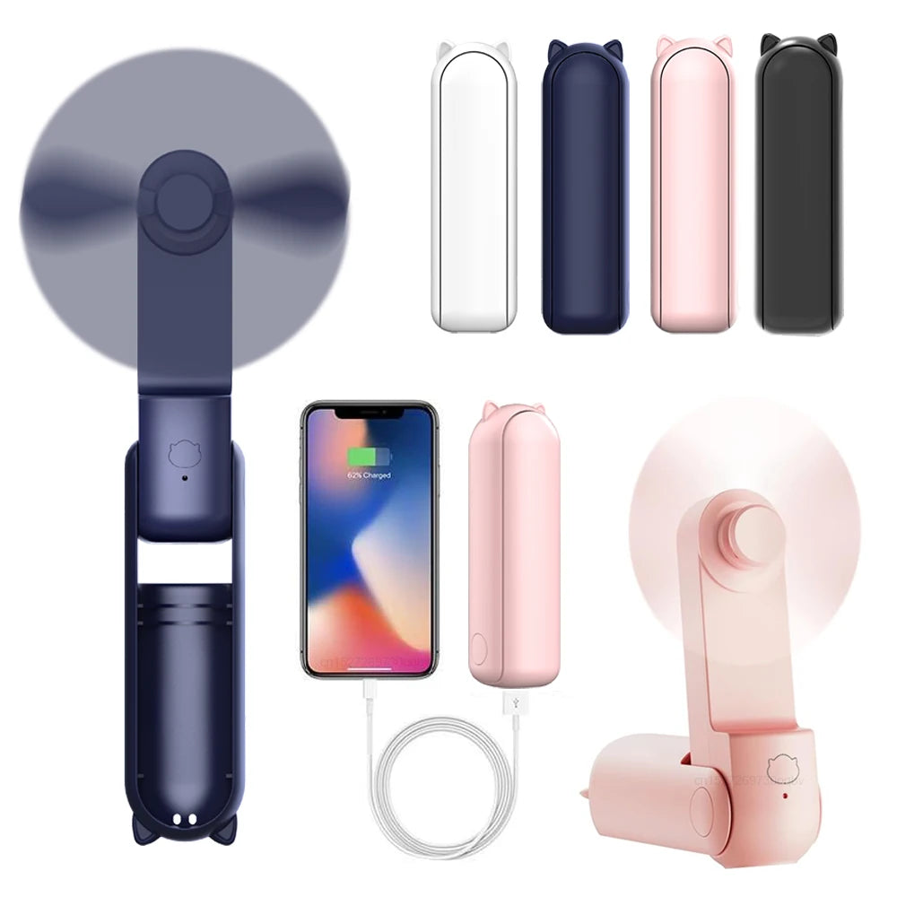 Portable USB Rechargeable Handheld Fan