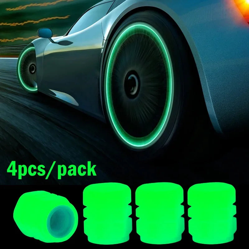 Glow-in-the-Dark Tyre Valve Caps