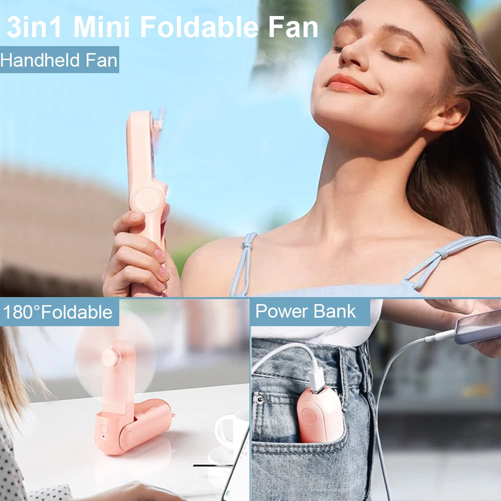 Portable USB Rechargeable Handheld Fan